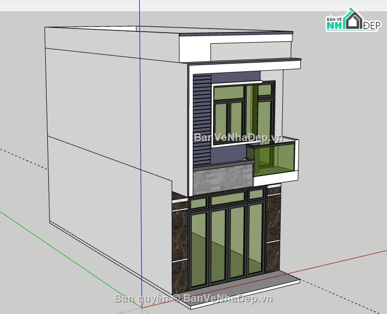 Nhà phố 2 tầng,file sketchup nhà phố 2 tầng,nhà phố 2 tầng file su,sketchup nhà phố 2 tầng,model su nhà phố 2 tầng
