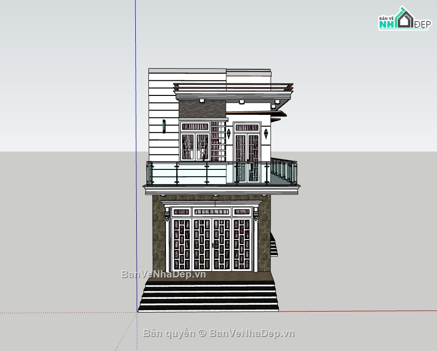 nhà phố 2 tầng,su nhà phố,sketchup nhà phố,su nhà phố 2 tầng,sketchup nhà phố 2 tầng