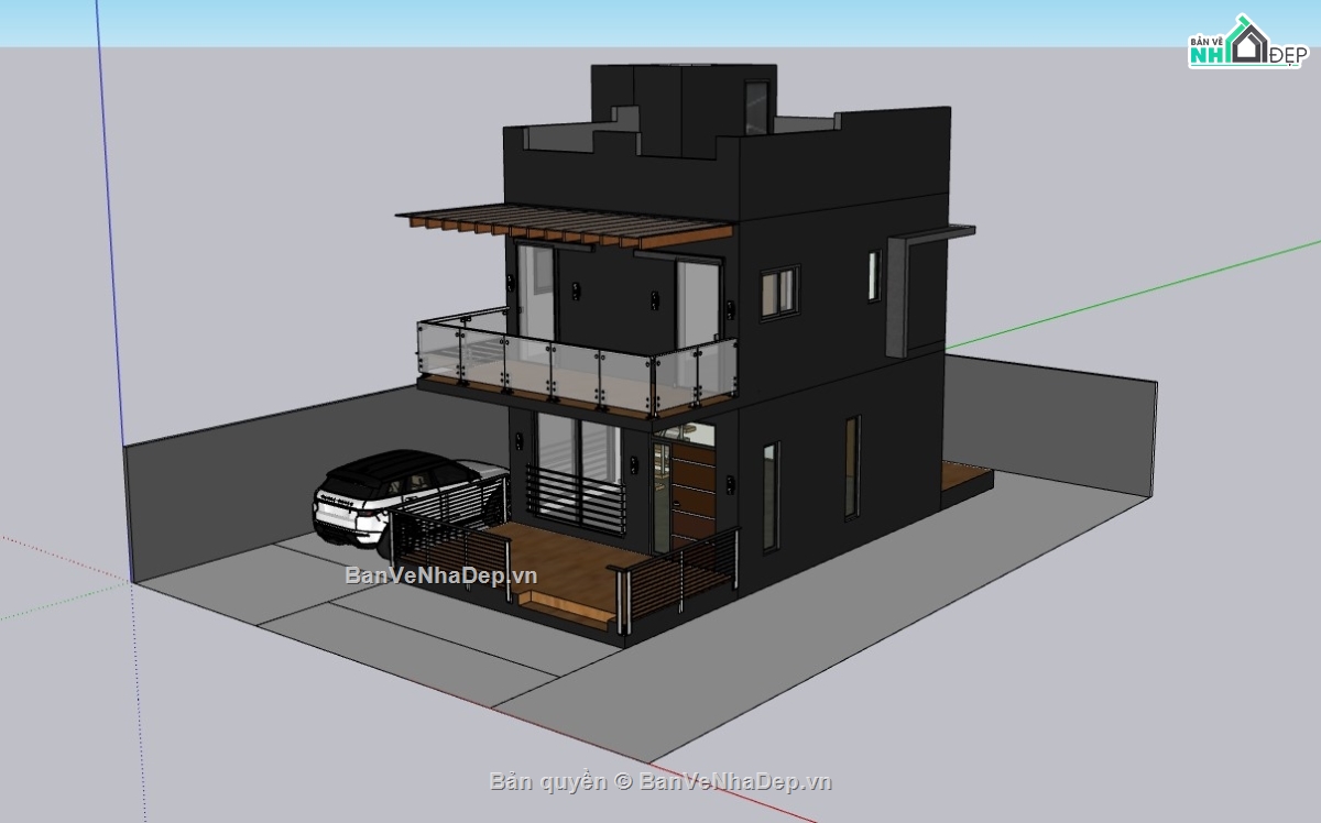 nhà phố 2 tầng,su nhà phố,sketchup nhà phố,su nhà phố 2 tầng