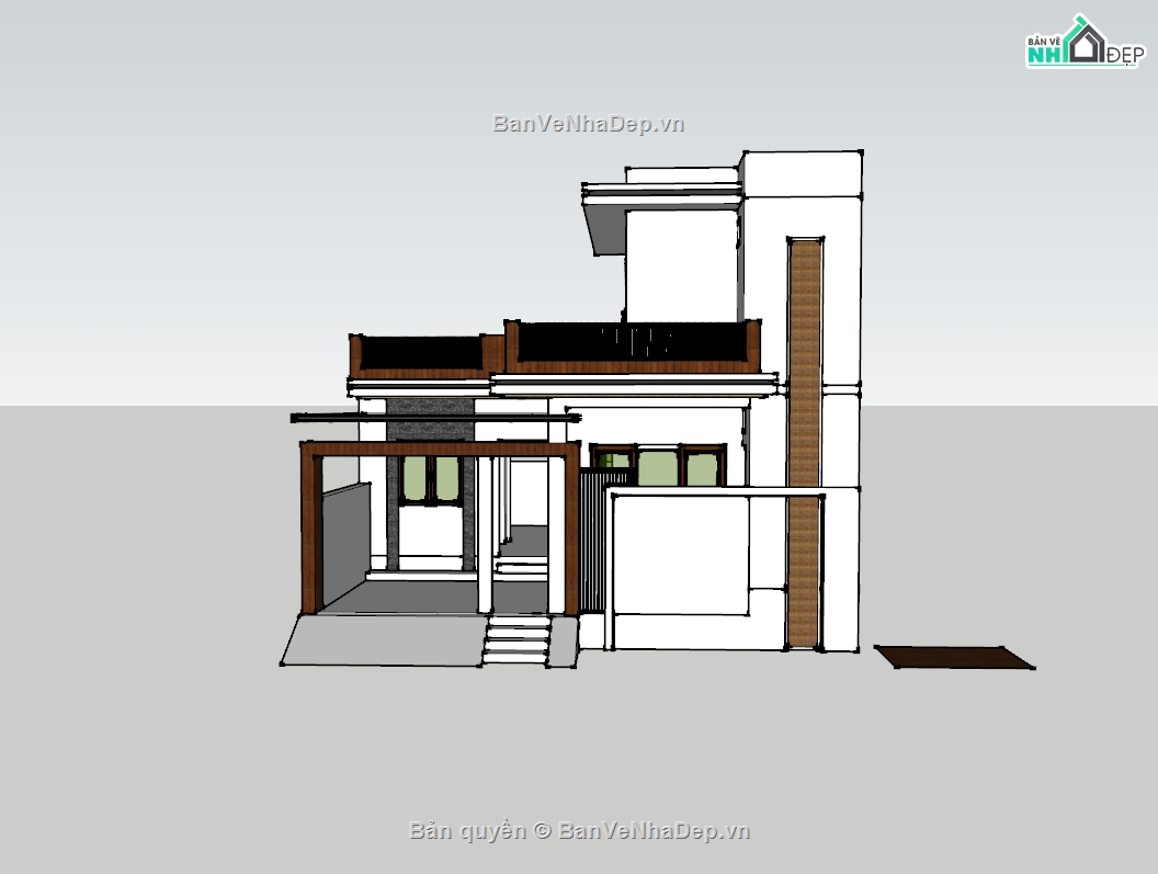 su nhà phố,sketchup nhà phố,nhà phố