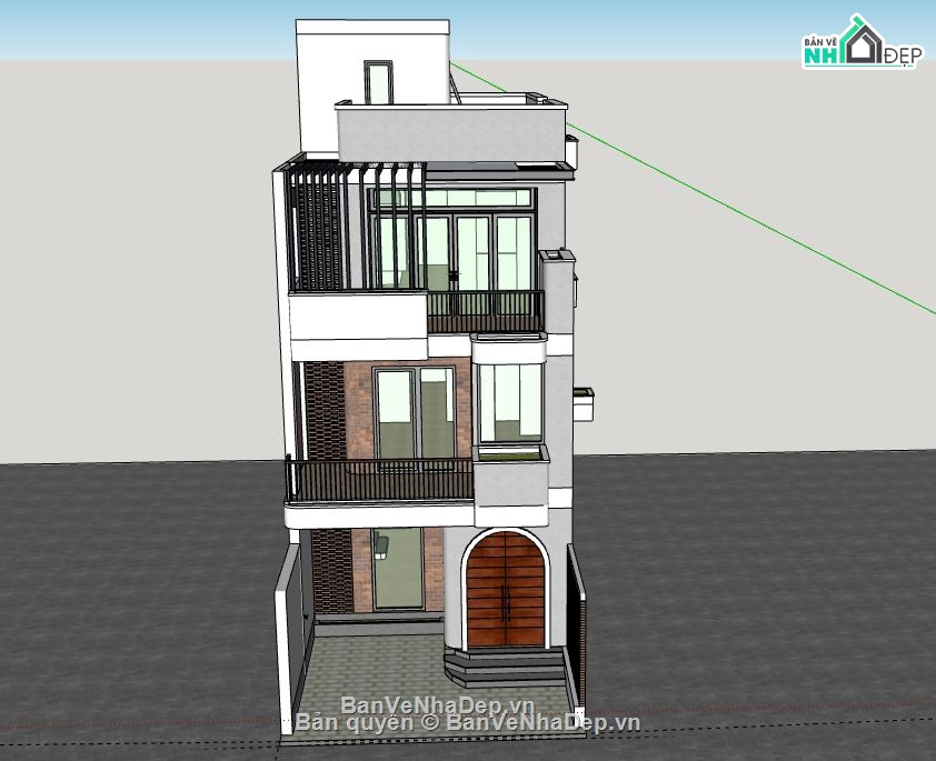 Nhà phố 3 tầng,file sketchup nhà phố 3 tầng,nhà phố 3 tầng file sketchup,sketchup nhà phố 3 tầng,model su nhà phố 3 tầng