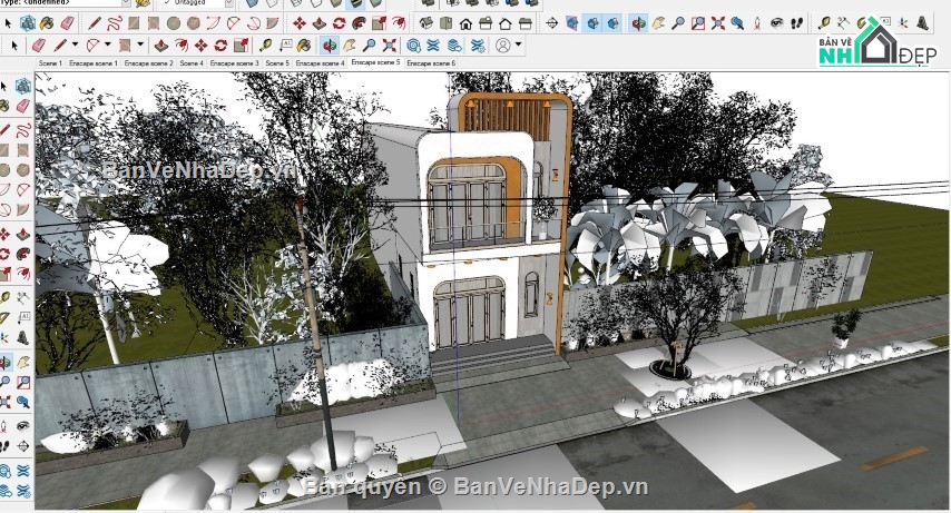 file sketchup nhà phố 2 tầng,3d file sketchup nhà phố 2 tầng,model 3d  sketchup nhà phố 2 tầng,sketchup nhà phố 2 tầng