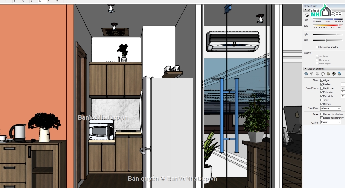 15 mẫu Model sketchup triển khai nội thất nhà phố