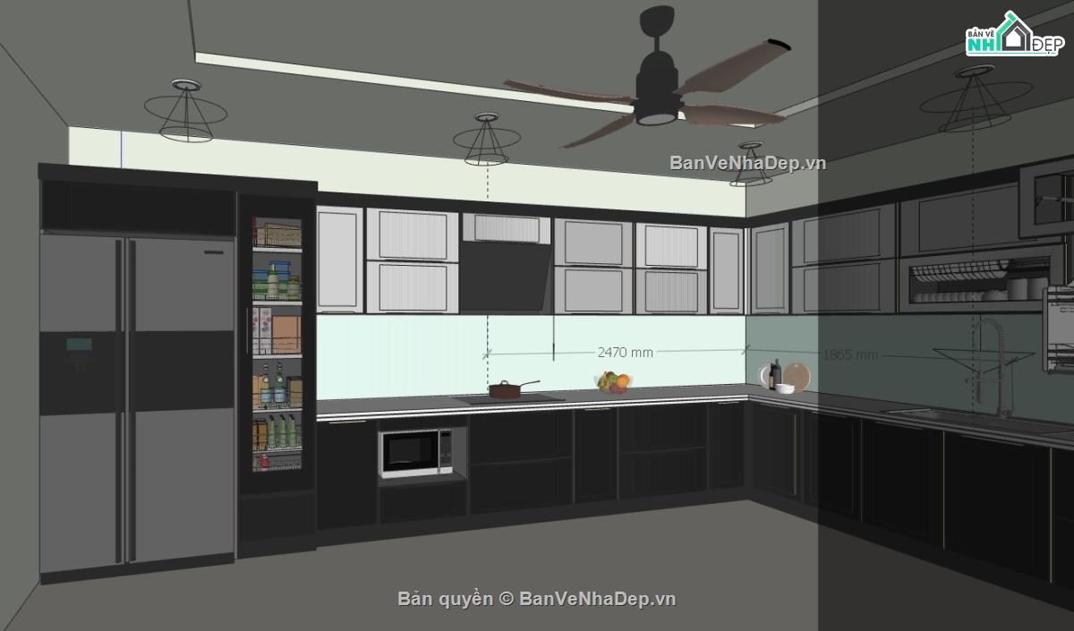 phòng bếp sketchup,Model sketchup phòng bếp,Model phòng bếp,phòng bếp