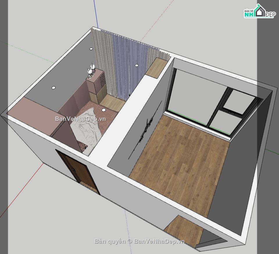 Model phòng ngủ,phòng ngủ sketchup,sketchup phòng ngủ đẹp,file sketchup phòng ngủ