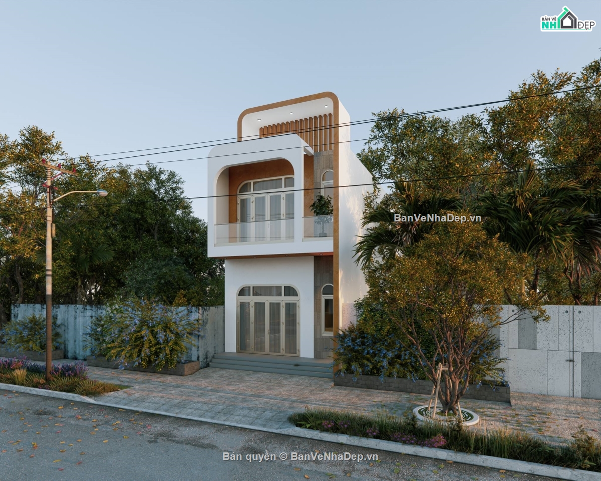 su nhà phố,sketchup nhà phố,nhà phố 2 tầng 1 tum