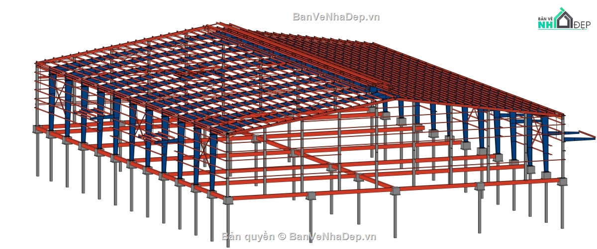 revit,bim,nhà xưởng