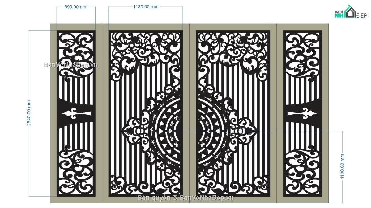 mẫu cổng đẹp,cổng dxf,cổng cnc