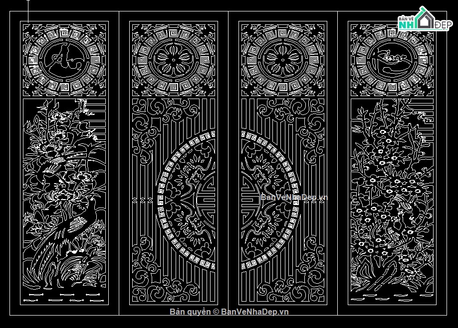 file cnc cổng 4 cánh,mẫu cổng 4 cánh cnc,cnc cổng 4 cánh