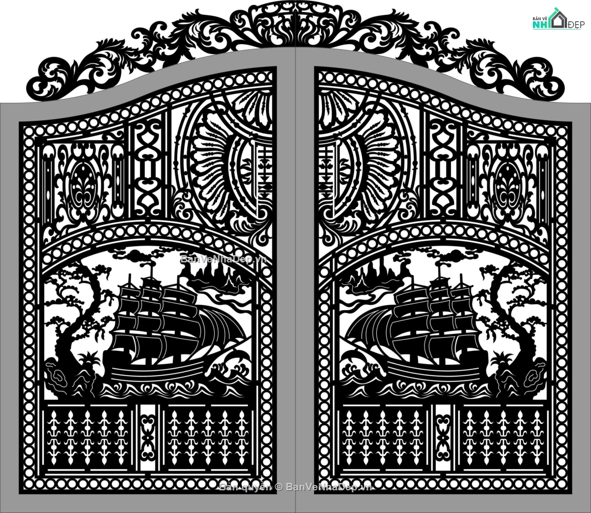 mẫu cổng,File cổng 2 cánh cnc,cổng dxf