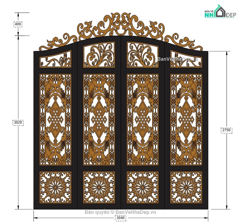 cổng 4 cánh cnc,file cnc cổng 4 cánh,mẫu cnc cổng 4 cánh