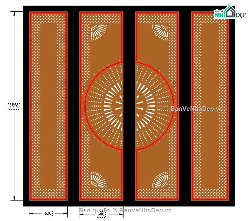 mẫu cổng 4 cánh,File cổng 4 cánh,4 cánh cnc