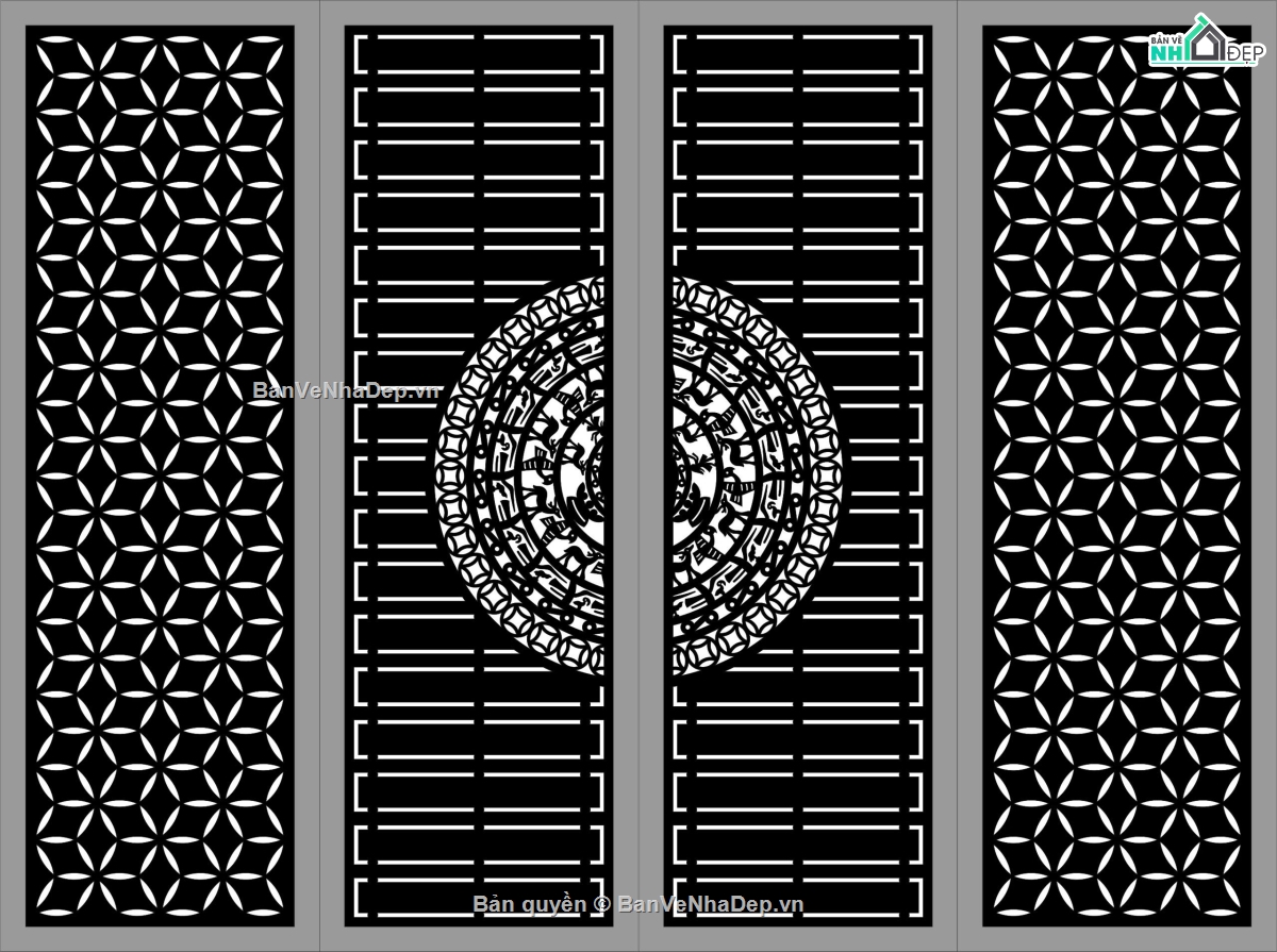 mẫu cổng 4 cánh,cổng 4 cánh cnc,File cổng 4 cánh