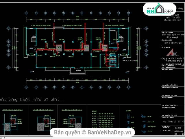 công trình nước,cấp thoát nước,cấp thoát nước nhà phố,cấp thoát nước nhà 3 tầng,bản vẽ cấp thoát nước nhà 3 tầng