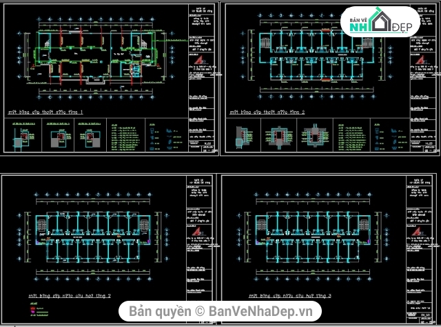 công trình nước,cấp thoát nước,cấp thoát nước nhà phố,cấp thoát nước nhà 3 tầng,bản vẽ cấp thoát nước nhà 3 tầng