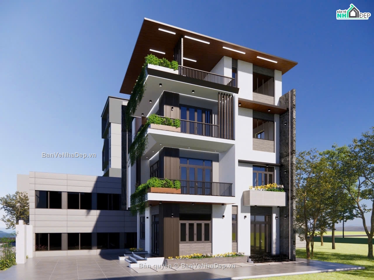 3 tầng,biệt thự 3 tầng,file cad biệt thự 3 tầng