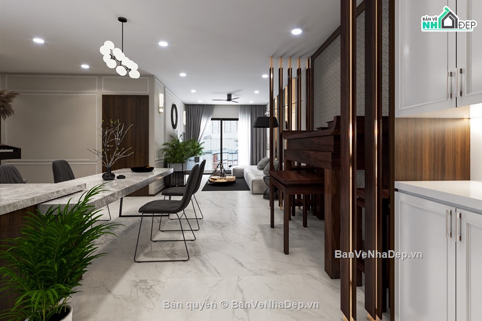 nội thất phòng khách,file su khách bếp,model sketchup khách bếp,model khách bếp