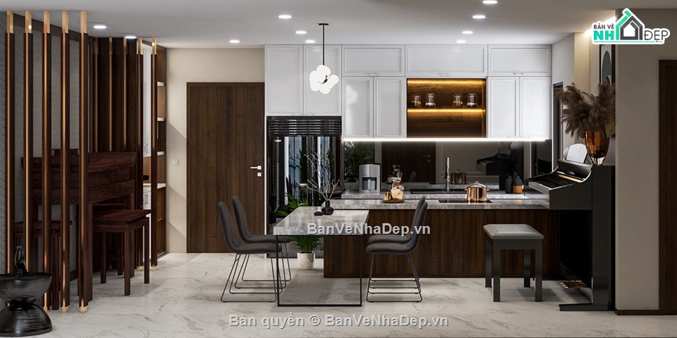 nội thất phòng khách,file su khách bếp,model sketchup khách bếp,model khách bếp