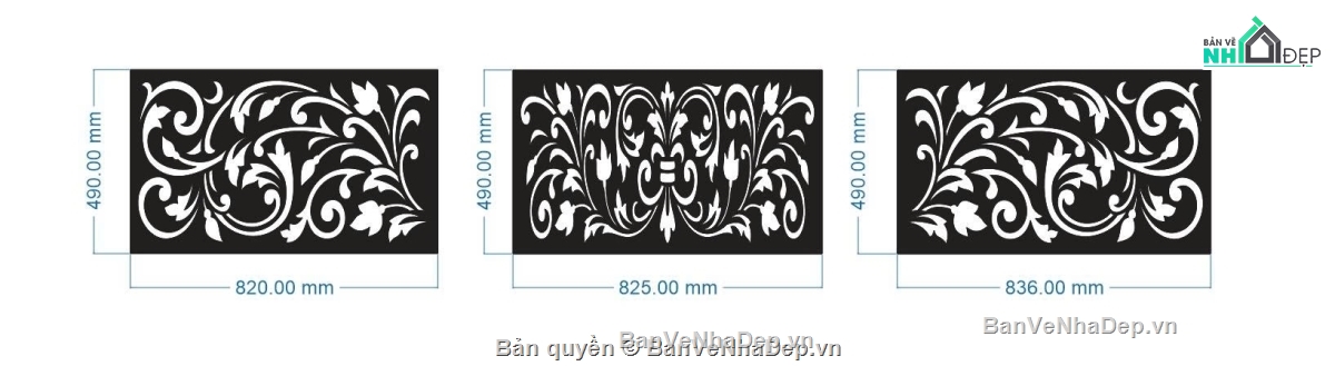 ô thoáng cnc,hoa lá tây cnc,hoa văn trang trí cnc