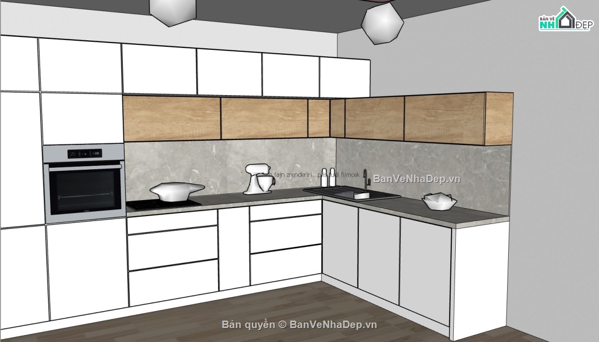 nội thất phòng bếp,su phòng bếp,sketchup phòng bếp