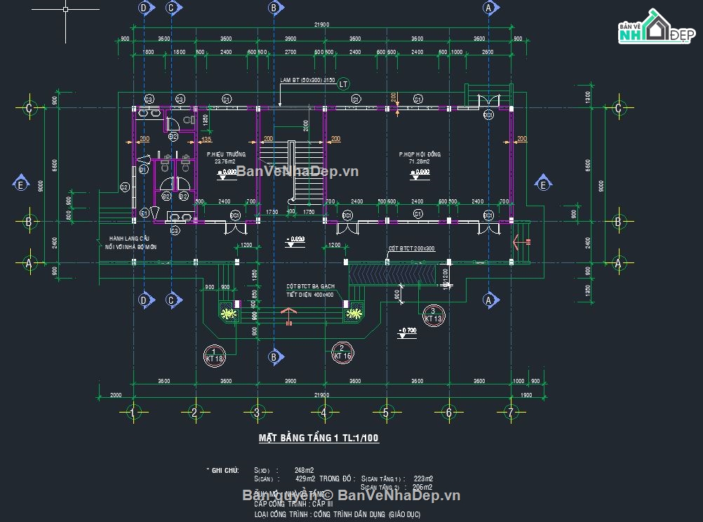 thiết kế kiến trúc trường học,bản vẽ trường học,mẫu trường học đẹp