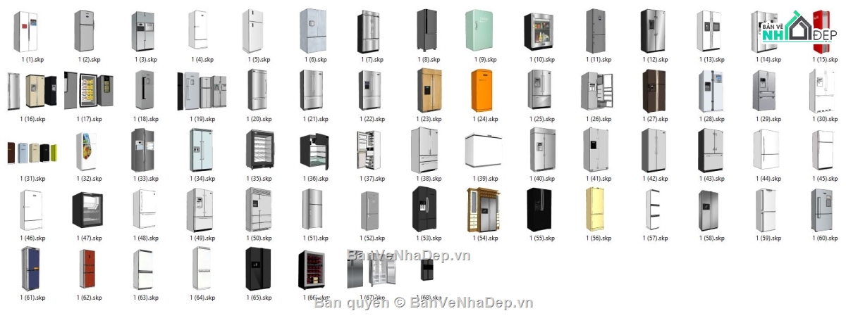 thư viện su các mẫu tủ lạnh,thiết kế tủ lạnh file sketchup,mẫu tủ lạnh file sketchup