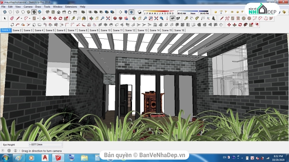 sketchup dựng mẫu nhà phố 2 tầng,Thiết kế nội thất nhà phố 2 tầng,Nội thất nhà phố 2 tầng,su nhà phố 2 tầng,file su nhà phố 2 tầng