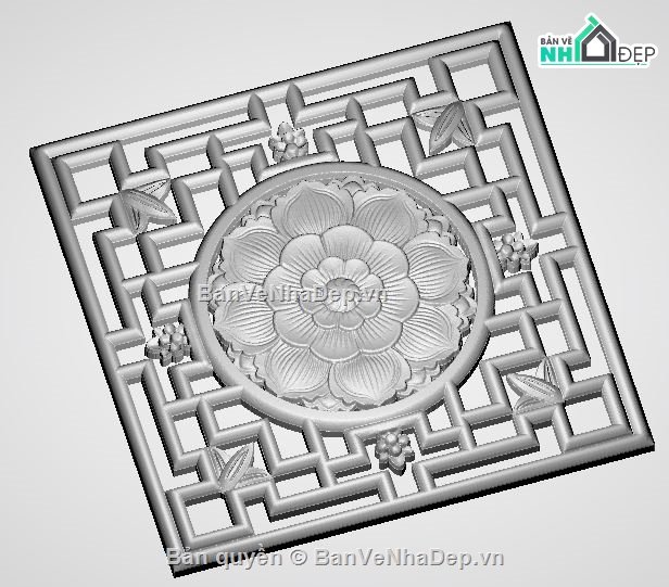 3d max model,model phòng thờ,model hoa sen CNC,hoa văn 3dsmax,file 3d max đẹp,mẫu hoa sen cnc