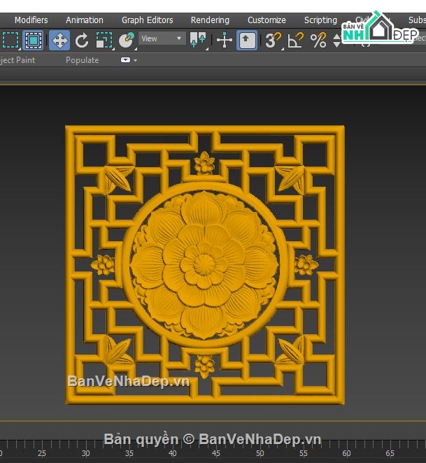3d max model,model phòng thờ,model hoa sen CNC,hoa văn 3dsmax,file 3d max đẹp,mẫu hoa sen cnc