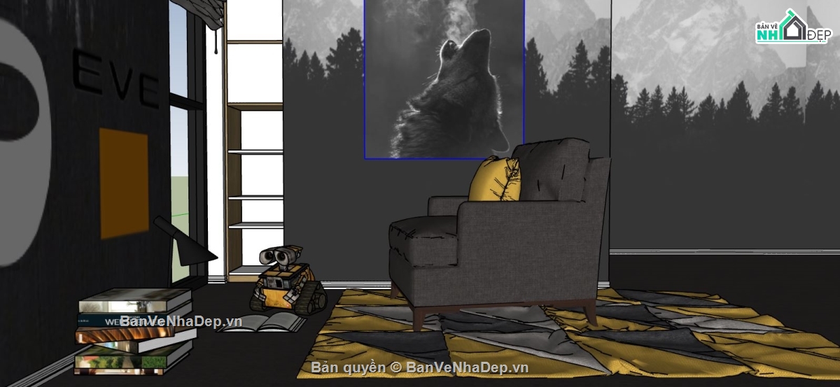 file su phòng khách,file sketchup phòng khách,phòng khách file su