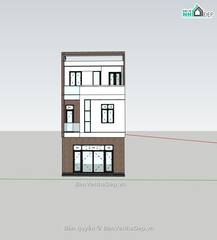 nhà 3 tầng,nhà phố 3 tầng,file su nhà phố 3 tầng,kiến trúc nhà phố 3 tầng,bản vẽ nhà phố 3 tầng