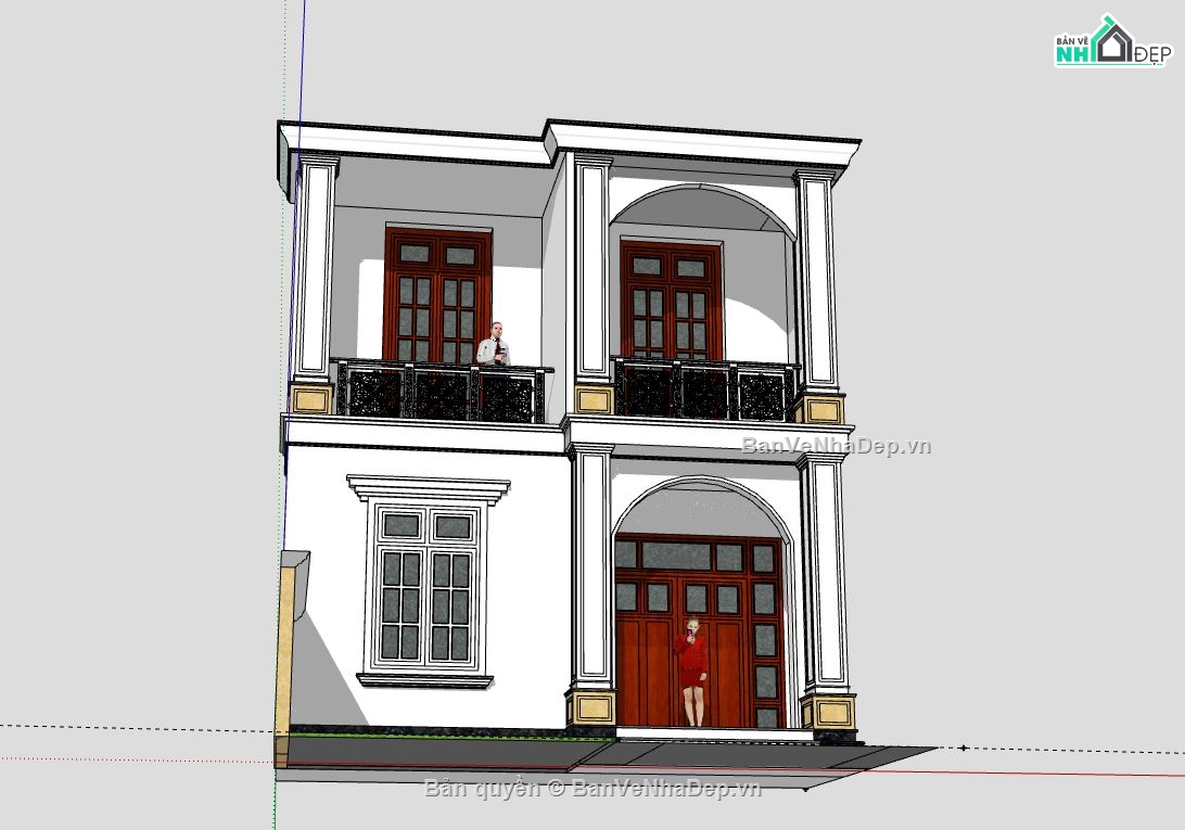 Nhà phố 2 tầng,model su nhà phố 2 tầng,sketchup nhà phố 2 tầng,file su nhà phố 2 tầng,nhà phố 2 tầng sketchup