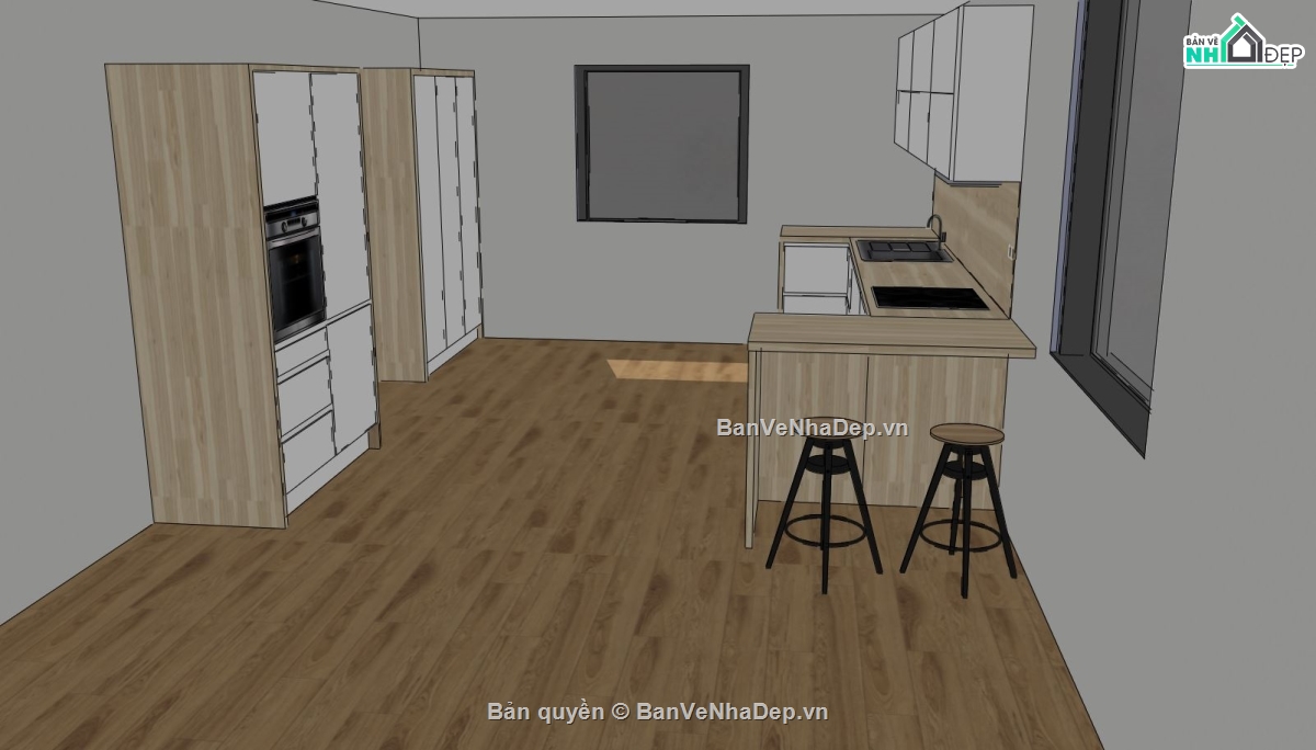 phòng bếp sketchup,nội thất phòng bếp,sketchup nội thất phòng bếp,sketchup nội thất bếp