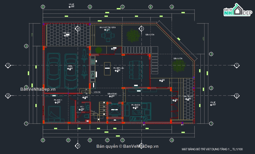mẫu biệt thự 3 tầng,file cad biệt thự 3 tầng,bản vẽ biệt thự 3 tầng,biệt thự 3 tầng file cad