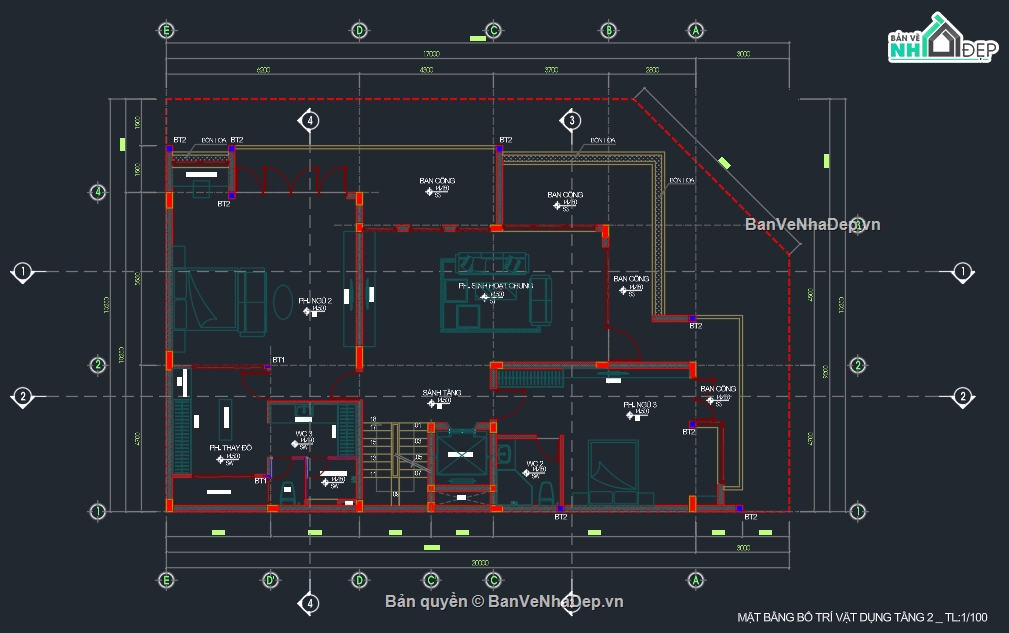 mẫu biệt thự 3 tầng,file cad biệt thự 3 tầng,bản vẽ biệt thự 3 tầng,biệt thự 3 tầng file cad