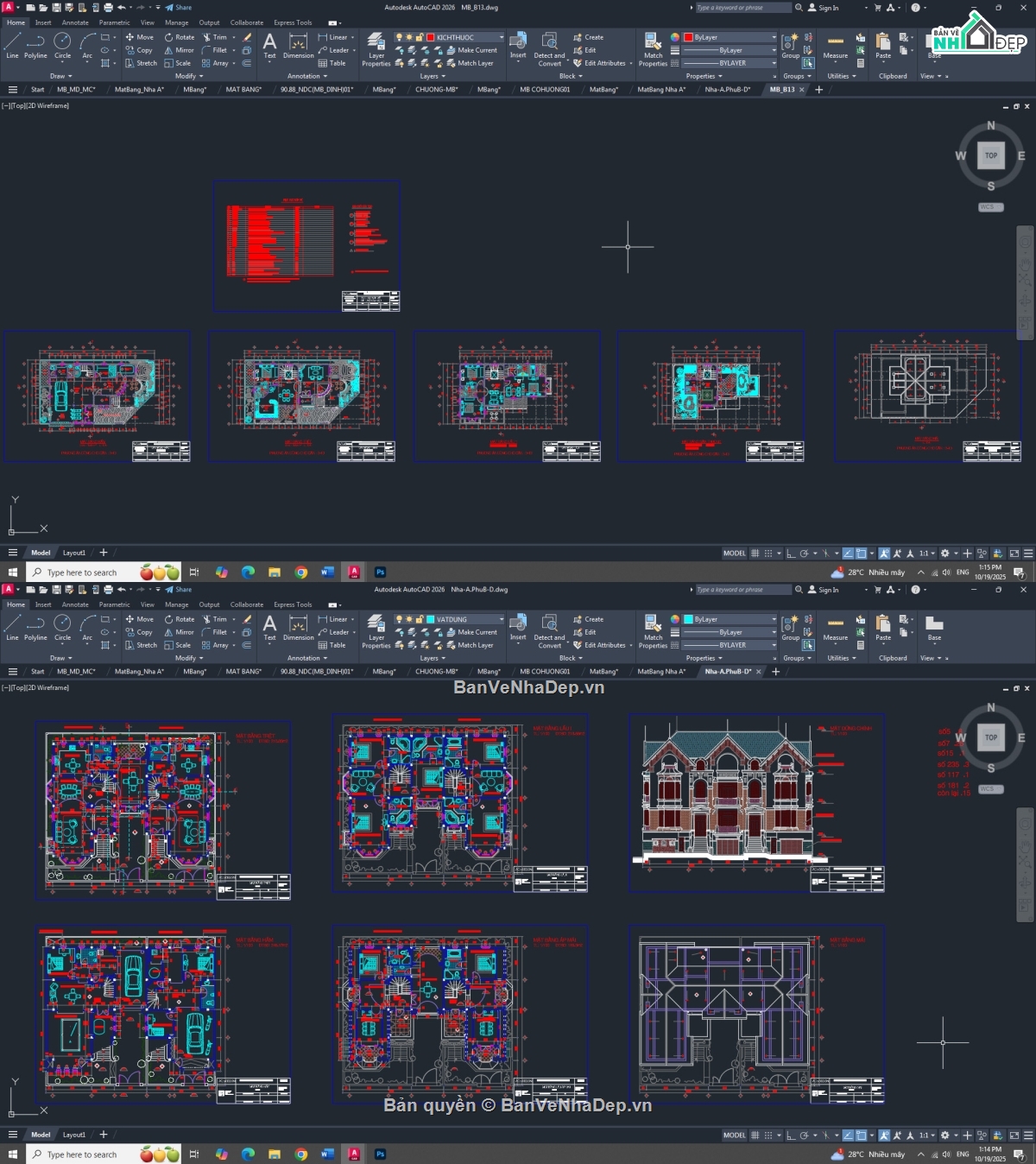 mẫu biệt thự,cad kiến trúc biệt thự,thi công
