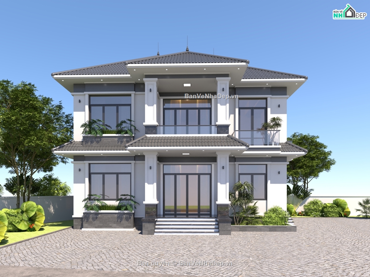 biệt thự 2 tầng,biệt thự,biệt thự  tầng,2 tầng,bản vẽ 2 tầng,bản vẽ biệt thự