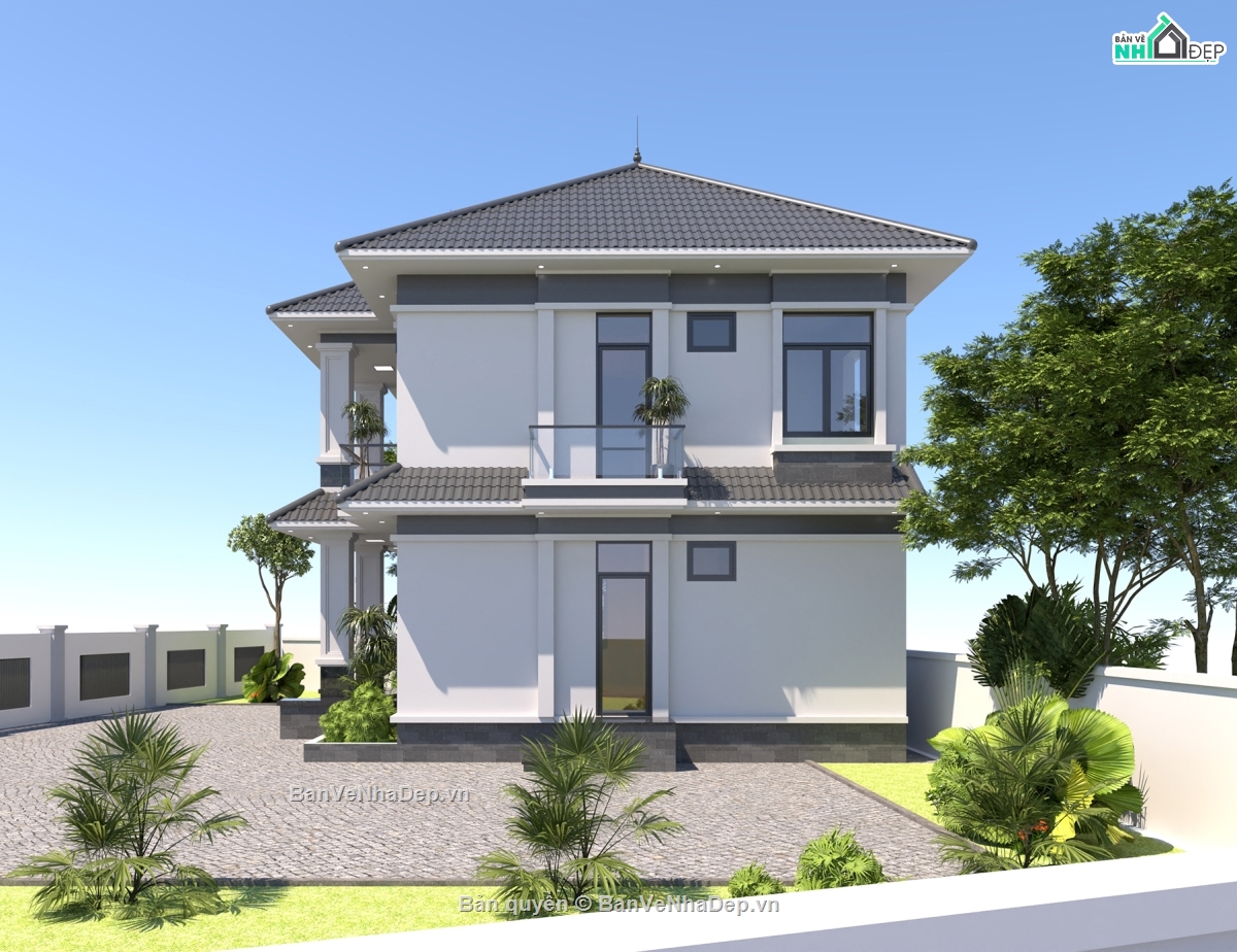 biệt thự 2 tầng,biệt thự,biệt thự  tầng,2 tầng,bản vẽ 2 tầng,bản vẽ biệt thự