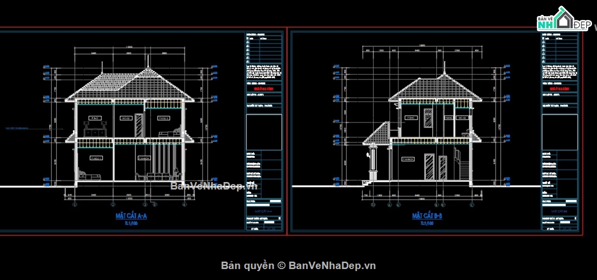 bản vẽ biệt thự mái nhật,thiết kế nhà mái nhật,thiết kế nhà mái nhật 2 tầng,biệt thự 2 tầng mái nhật