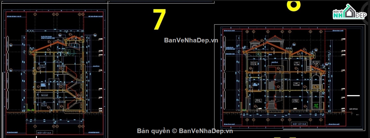 mẫu biệt thự 3 tầng,bản vẽ mẫu biệt thự,bản vẽ biệt thự đẹp,bản vẽ nhà phố,thiết kế biệt thự,file cad biệt thự