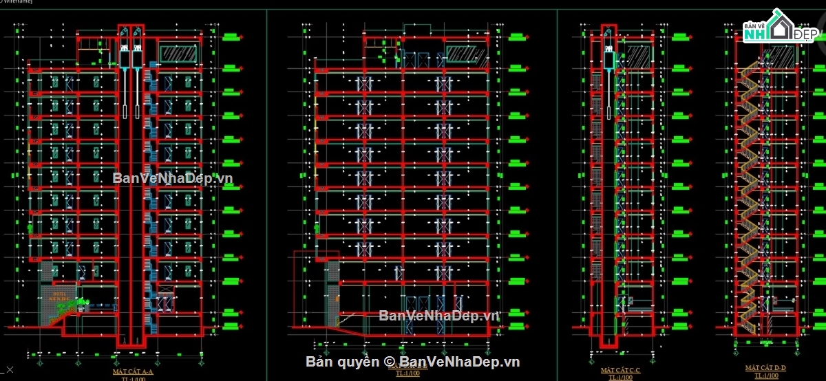 kiến trúc khách sạn,bản vẽ kiến trúc khách sạn,bản vẽ kiến trúc,khách sạn