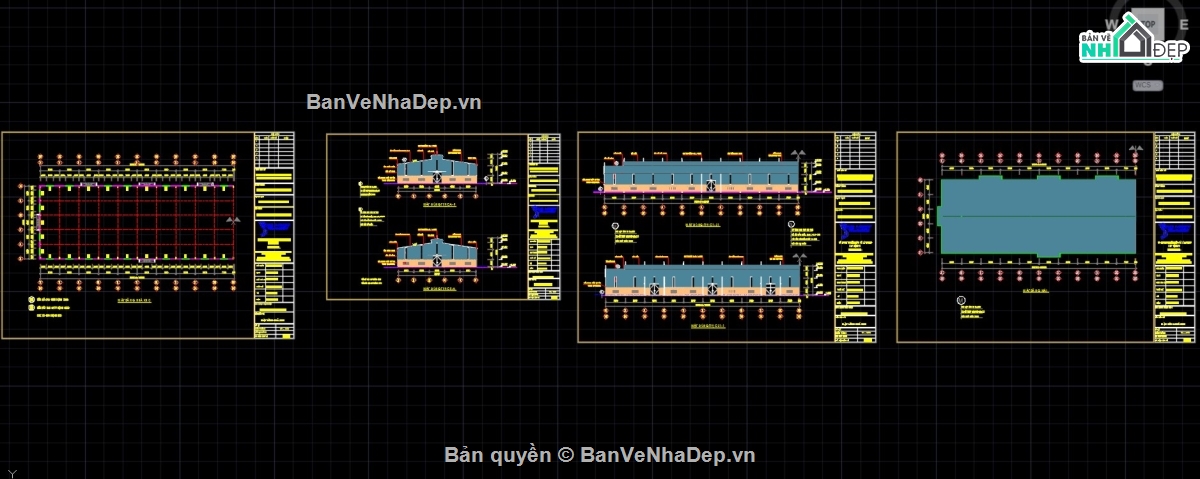 cad nhà xưởng,kho hàng,bản vẽ xưởng,full bản vẽ nhà xưởng