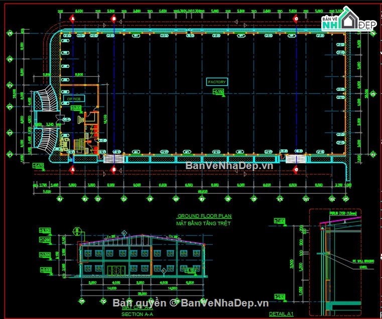 bản vẽ xưởng,bản vẽ nhà xưởng,kết cấu nhà xưởng,thiết kế nhà xưởng,kiến trúc nhà xưởng