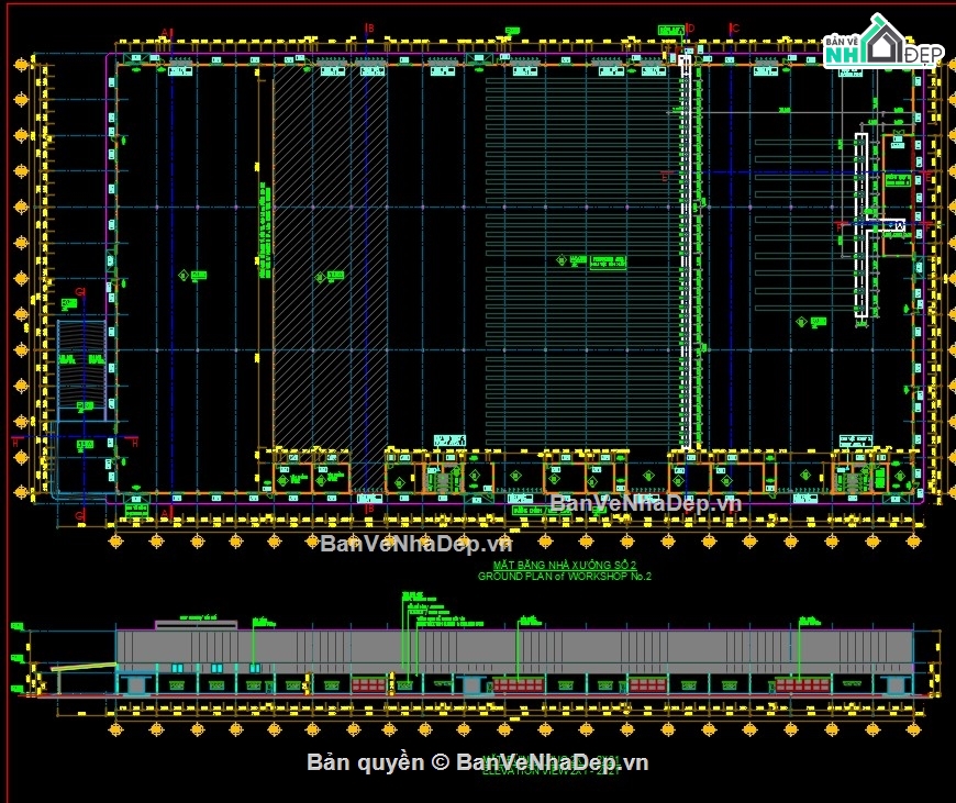xưởng sản xuất,bản vẽ xưởng,bản vẽ cad xưởng sản xuất,bản vẽ cad nhà xưởng,thiết kế nhà xưởng