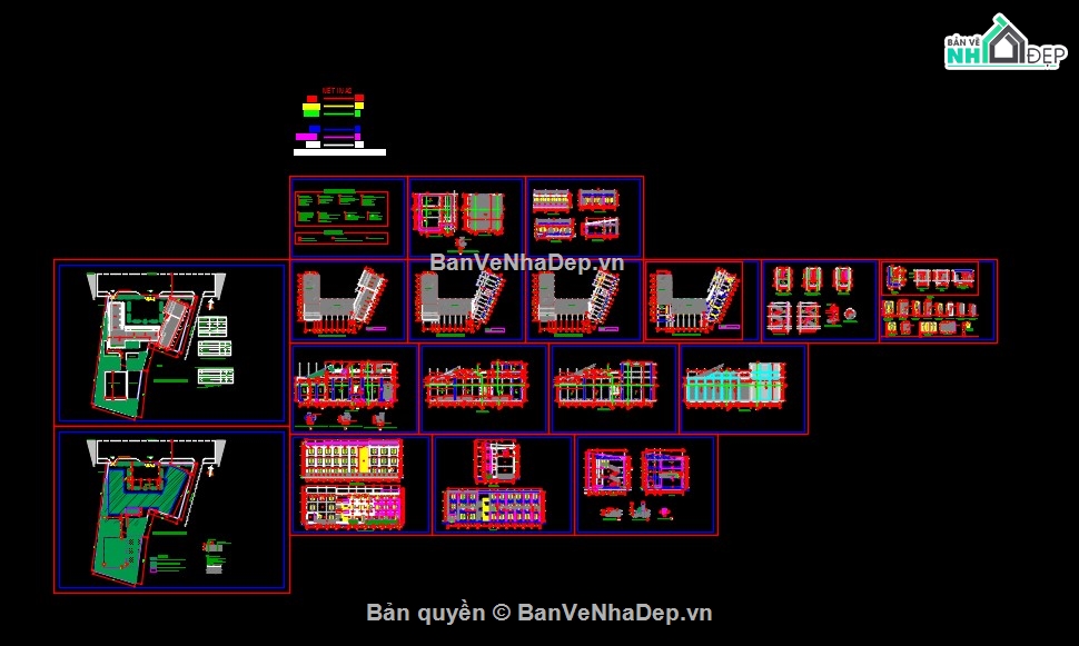 bản vẽ trường THCS,bản vẽ trường học,hồ sơ thiết kế trường học,kiến trúc trường học