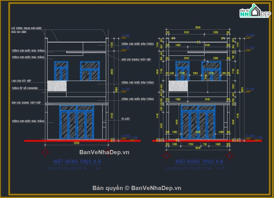bản vẽ 2 tầng,mẫu nhà 2 tầng,nhà đẹp 2 tầng hiện đại,nhà đẹp 2 tầng