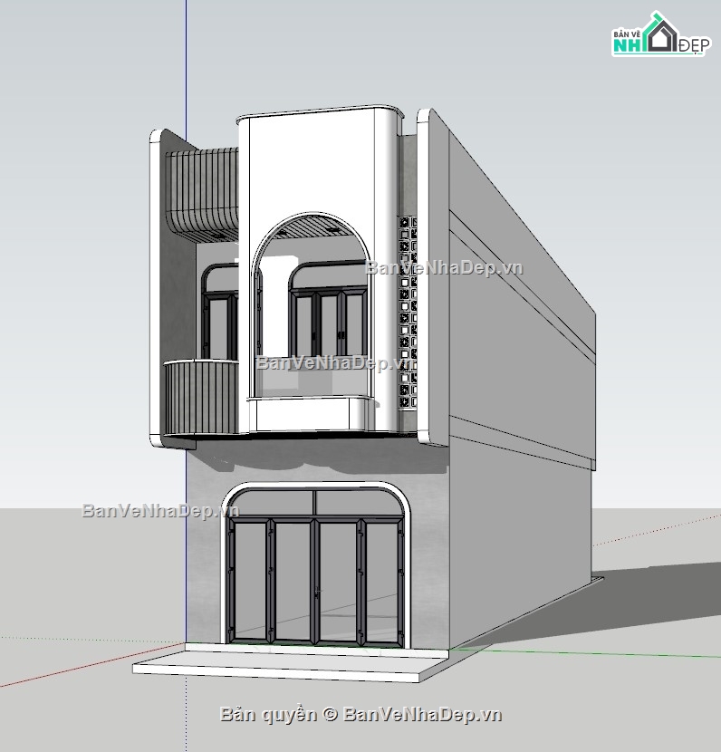 nhà phố 2 tầng,bản vẽ 2 tầng,sketchup nhà phố 2 tầng,nhà đẹp 2 tầng,mẫu nhà 2 tầng hiện đại