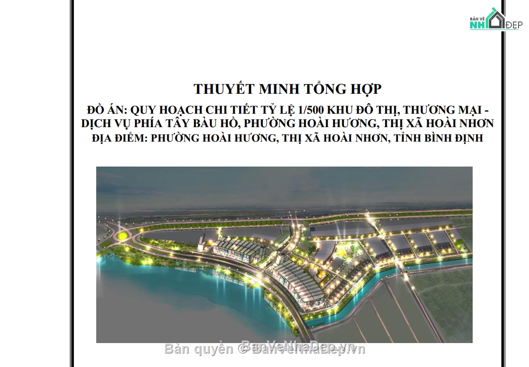 Full bản vẽ quy hoạch khu đô thị thị thương mại phía tây bàu hồ -tx ...