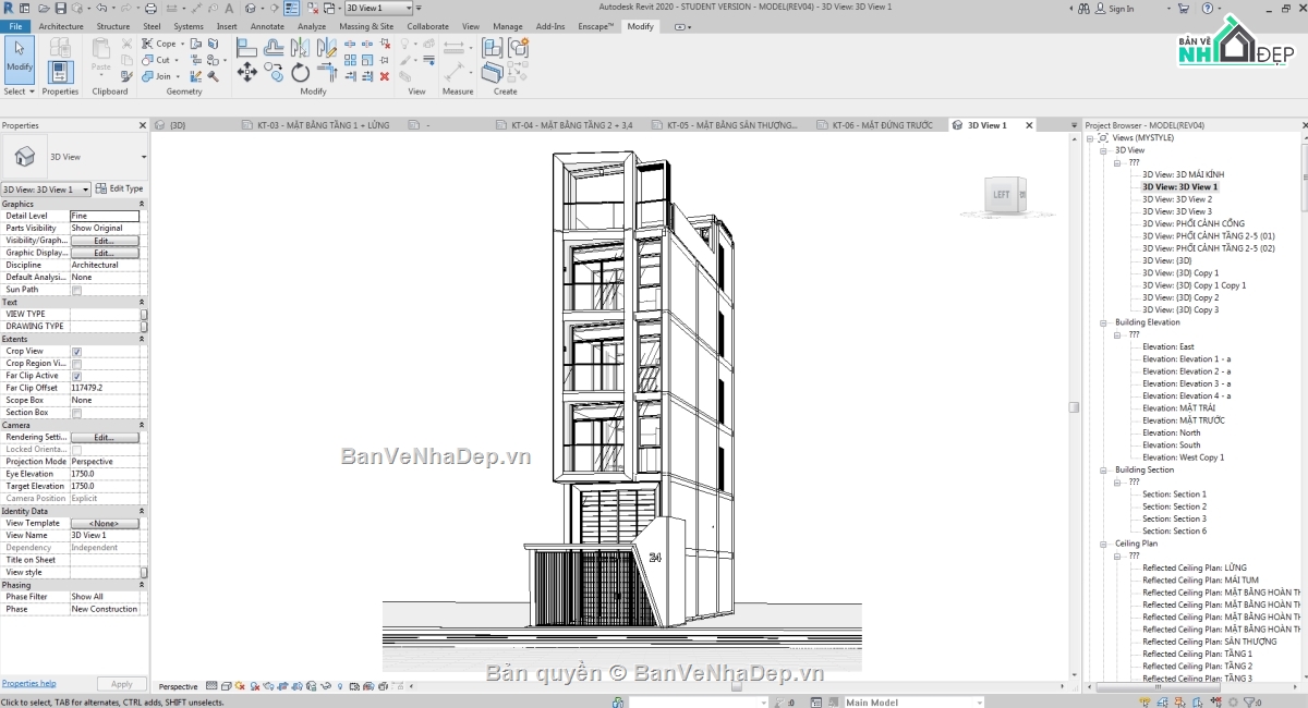 Với bản vẽ Revit nhà phố 4 tầng, bạn sẽ khám phá được thiết kế độc đáo, chi tiết và tinh tế. Tất cả những gì cần thiết để xây dựng căn nhà mong muốn của bạn đều có trong bản vẽ. Bạn có thể sử dụng bản vẽ này để dành cho mục đích học tập hoặc cả mục đích thiết kế thực tế.