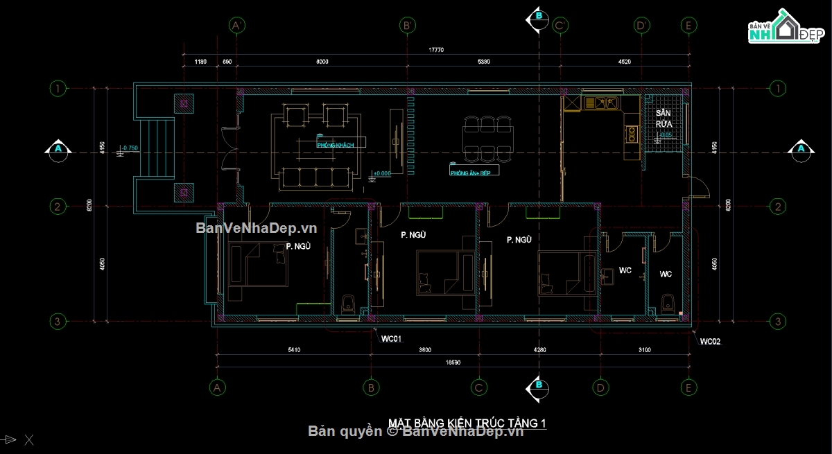 bản vẽ thiết kế nhà cấp 4,thiết kế nhà cấp 4,nhà biệt thự mái nhật 1 tầng,biệt thự 1 tầng,kiến trúc biệt thự 1 tầng